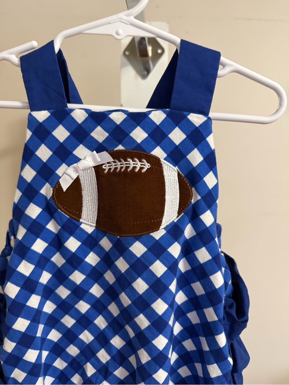 Ricrac & Ruffles Football Ruffle Butt Romper - Picture 5 of 8